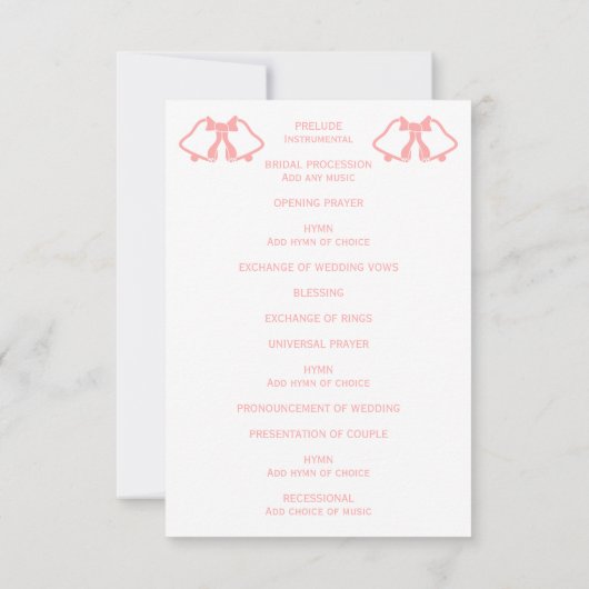 Rosa Hochzeitsklopfen und Schleifen (Rückseite)