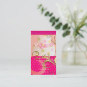 Rosa Hochzeitskuchen/Bäckerei/Pâtisserie Visitenkarte (Stehend Vorderseite)