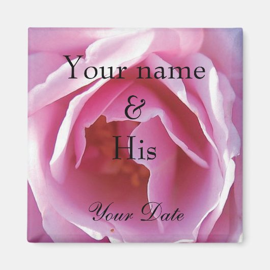 Rosa Hochzeitsmagnet Magnet (Vorne)