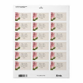 Rosa Hochzeitsmarke Adressaufkleber (Vorne)