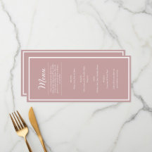 Rosa Hochzeitsmenü für eine schöne Empfangs-Dinner
