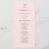 Rosa Hochzeitsmenü Menükarte (Vorderseite)