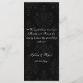 Rosa Hochzeitsmenü Menükarte (Rückseite)