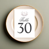 Rosa Hochzeitsmotiv Monogram Motif Tischnummer