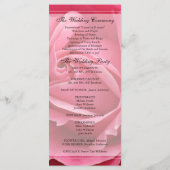Rosa-Hochzeitsprogramm Programm (Rückseite)