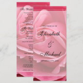 Rosa-Hochzeitsprogramm Programm (Vorne/Hinten)