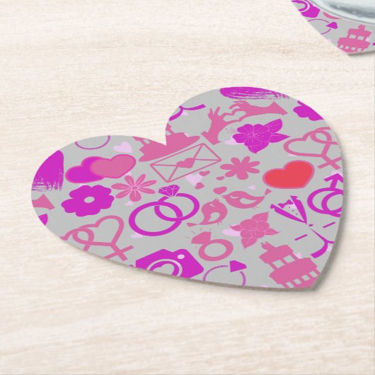 Rosa Hochzeitsschmuck 03 Grau BG Untersetzer (angewinkelt)