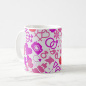 Rosa Hochzeitsschmuck Muster 03 Kaffeetasse (Vorderseite Links)