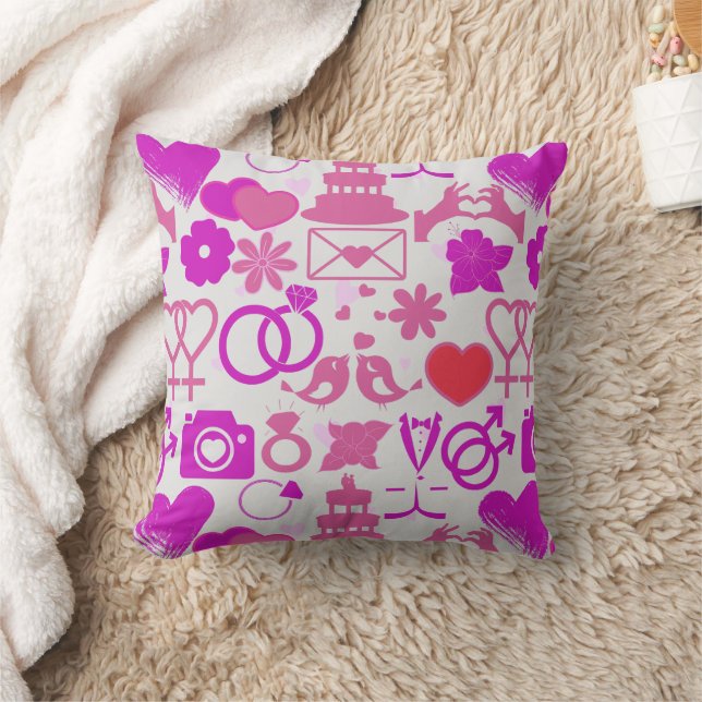Rosa Hochzeitsschmuck Muster 03 Kissen (Decke)