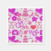 Rosa Hochzeitsschmuck Muster 03 Serviette (Vorderseite)