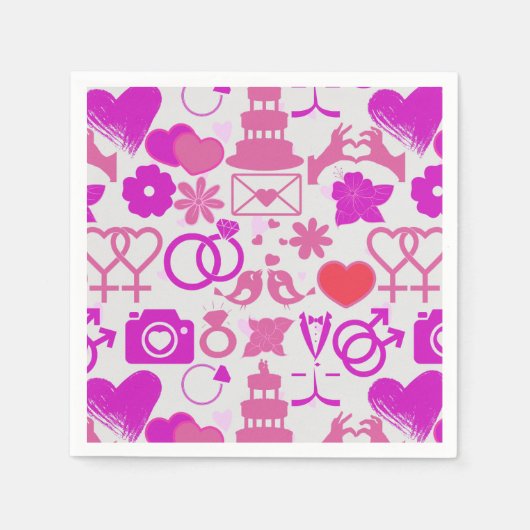 Rosa Hochzeitsschmuck Muster 03 Serviette (Vorderseite)