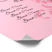 Rosa Hochzeitssitzkarte - Platz Poster (Ecke)