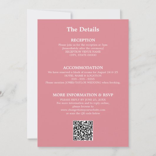 Rosa Hochzeitsstiftung QR-Code UAWG Einladung (Rückseite)