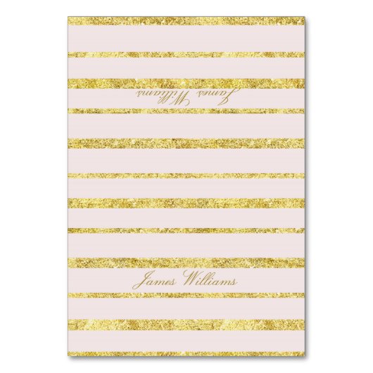 Rosa Hochzeitsstipps mit Goldröhreneffekt Tischnummer (Vorderseite)