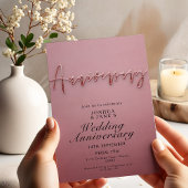 Rosa Hochzeitstag Einladung