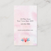 Rosa Hochzeitstorte-Bäckerei Visitenkarte (Rückseite)