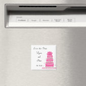 Rosa Hochzeitstorte Save the Date Magnet (In Situ (Geschirrspüler))