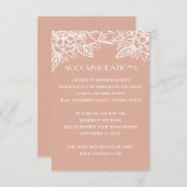 Rosa Hochzeitsunterkünfte. Einzelheiten zur QR Begleitkarte (Vorne/Hinten)