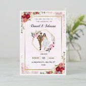 Rosa Hochzeitsvortrag Einladung (Stehend vorne)