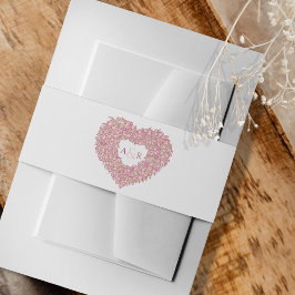 Rosa Hochzeittulips Blume Einladungsbanderole