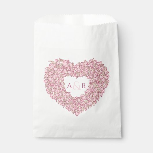 Rosa Hochzeittulips Blume Geschenktütchen (Vorderseite)