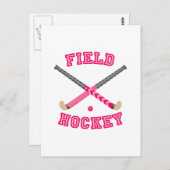 Rosa Hockey-Logo Postkarte (Vorne/Hinten)