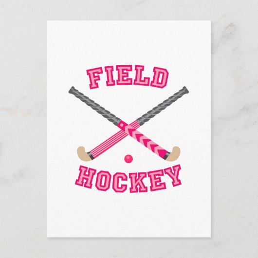 Rosa Hockey-Logo Postkarte (Vorderseite)