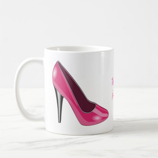 Rosa hohe Fersen-Schuh-Kaffee-Tasse Kaffeetasse (Links)