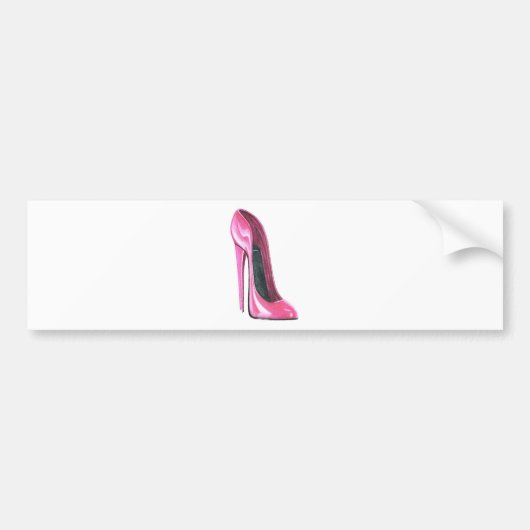 Rosa hohe Fersen-Schuh-Kunst-Autoaufkleber Autoaufkleber (Vorne)
