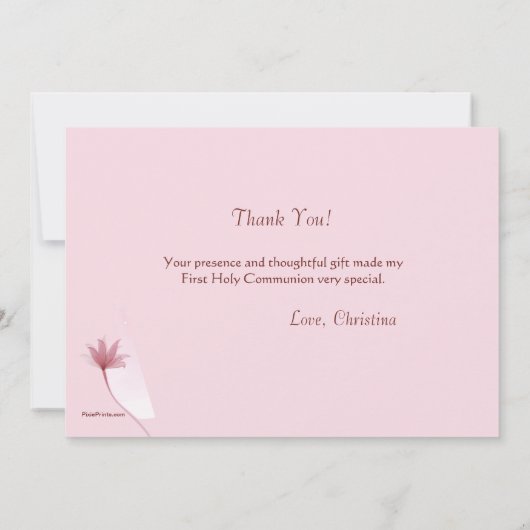 Rosa hohe personalisierte religiöse danken Ihnen Dankeskarte (Rückseite)