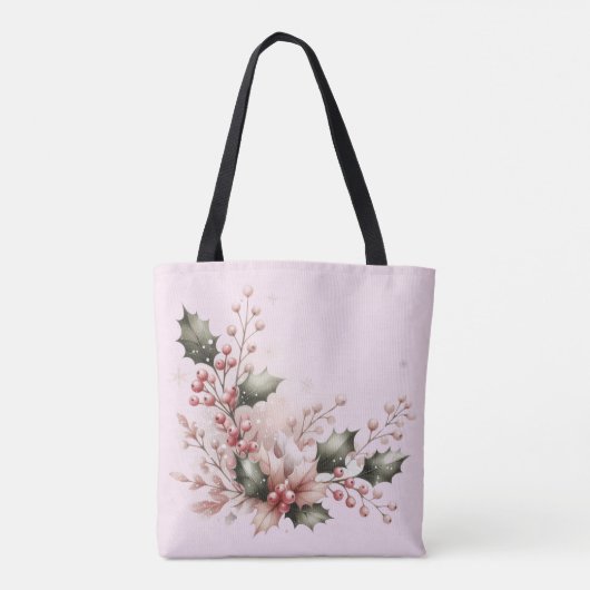 Rosa Holly und Berries Tasche (Rückseite)