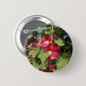 Rosa Hollyhock Button (Vorne & Hinten)