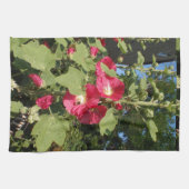 Rosa Hollyhock Geschirrtuch (Horizontal)