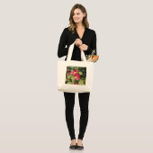 Rosa Hollyhock Jumbo Stoffbeutel (Vorderseite (Model))