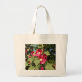 Rosa Hollyhock Jumbo Stoffbeutel