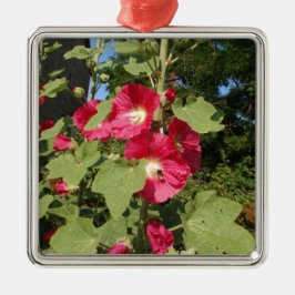Rosa Hollyhock Ornament Aus Metall