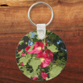Rosa Hollyhock Schlüsselanhänger (Vorderseite)