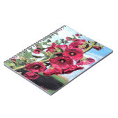 Rosa Hollyhockmalerei von Mandy Roeing Notizblock (Linke Seite)