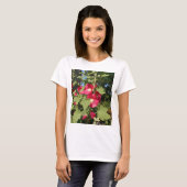 Rosa Hollyhocks T-Shirt (Vorne ganz)