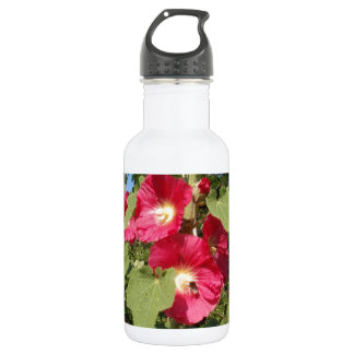Rosa Hollyhocks Trinkflasche