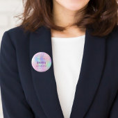 Rosa holografische Bezeichnung Quinceanera Button