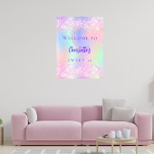 Rosa holografische lila Sweet 16 Empfang Poster