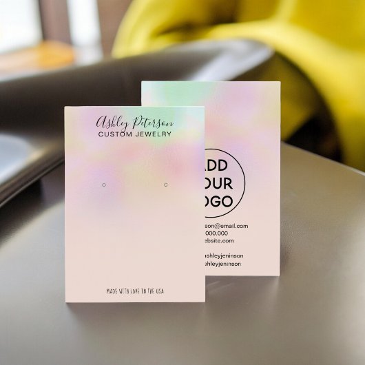 Rosa holografische Schmuckohrringe