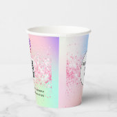 Rosa holografisches Firmenlogo Qr-Code Pappbecher (Rechts)