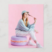 Rosa holografisches Foto Geburtstagsfeier (Rückseite)