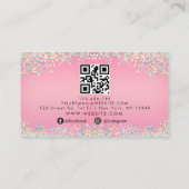 Rosa Holographic Glitzer Background Trendy Visitenkarte (Rückseite)