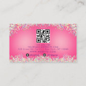 Rosa Holographic Glitzer Background Trendy Visitenkarte (Rückseite)
