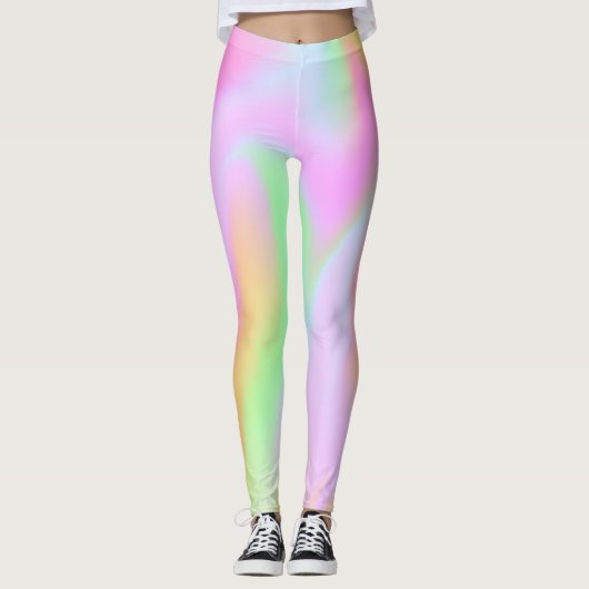 Rosa Holographische Rainbow-Leggings Leggings (Vorderseite)
