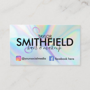 Rosa Holographische Scheren Haare & Makeup Trendy Visitenkarte