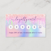 Rosa holograpische lila Tropfen qr Treuekarte (Vorderseite)